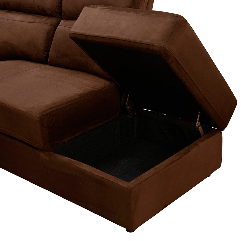 SOFÁ SECCIONAL IZQUIERDO RIPLEY HOME RECLINABLE MOON 5 CUERPOS CHOCOLATE - 8