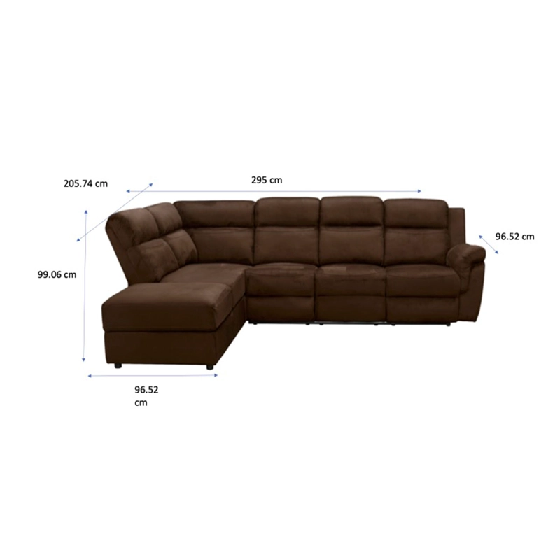 SOFÁ SECCIONAL IZQUIERDO RIPLEY HOME RECLINABLE MOON 5 CUERPOS CHOCOLATE - 9