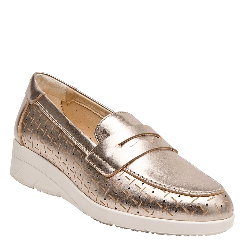 MOCASINES MUJER  16 HRS DORADO 16M0403 CUERO - 2