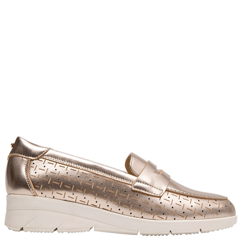 MOCASINES MUJER  16 HRS DORADO 16M0403 CUERO - 1