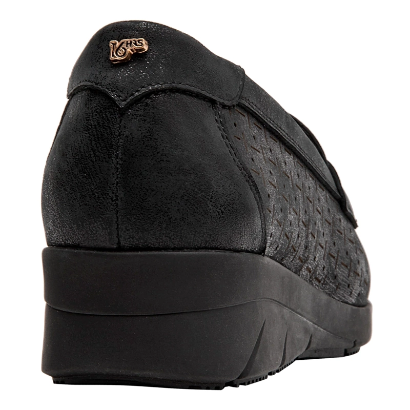 MOCASINES MUJER  16 HRS NEGRO 16M0403 CUERO - 5