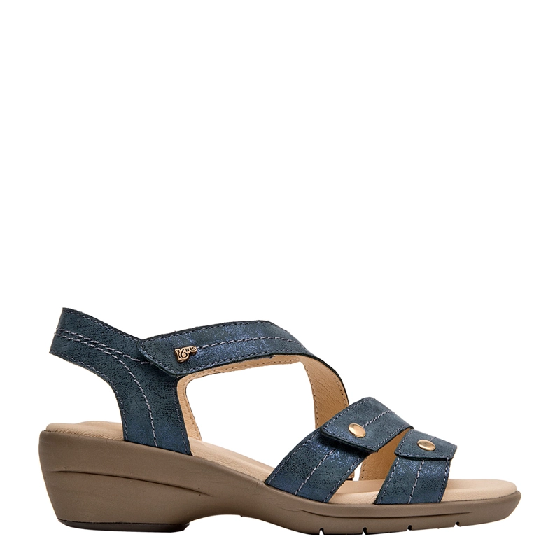 SANDALIAS MUJER 16 HRS AZUL 16M0381 CUERO