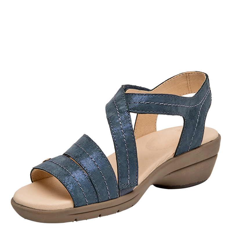 SANDALIAS MUJER 16 HRS AZUL 16M0381 CUERO - 4