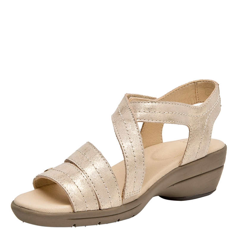 SANDALIAS MUJER 16 HRS DORADO 16M0381 CUERO - 4