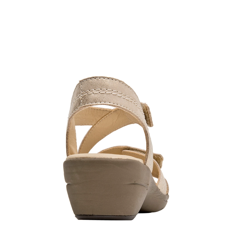 SANDALIAS MUJER 16 HRS DORADO 16M0381 CUERO - 5
