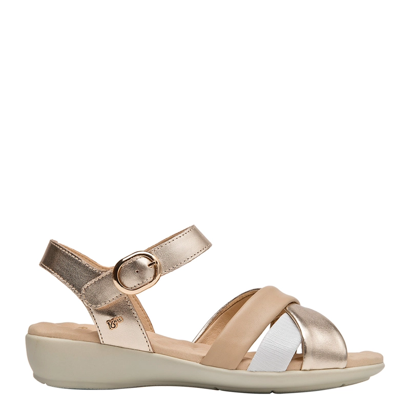 SANDALIAS MUJER 16 HRS BEIGE 16M0387 CUERO