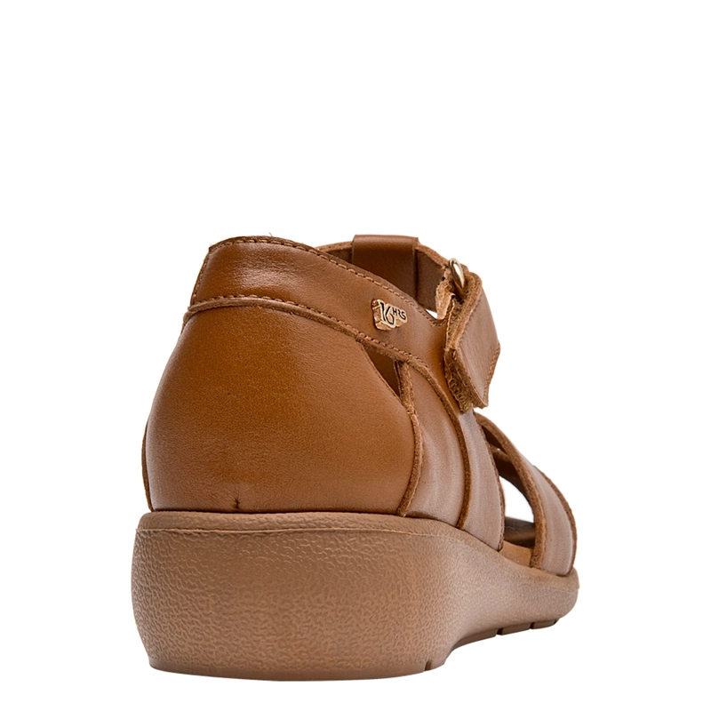 SANDALIAS MUJER 16 HRS CAMEL 16M0408 CUERO - 5