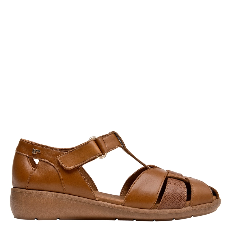 SANDALIAS MUJER 16 HRS CAMEL 16M0408 CUERO