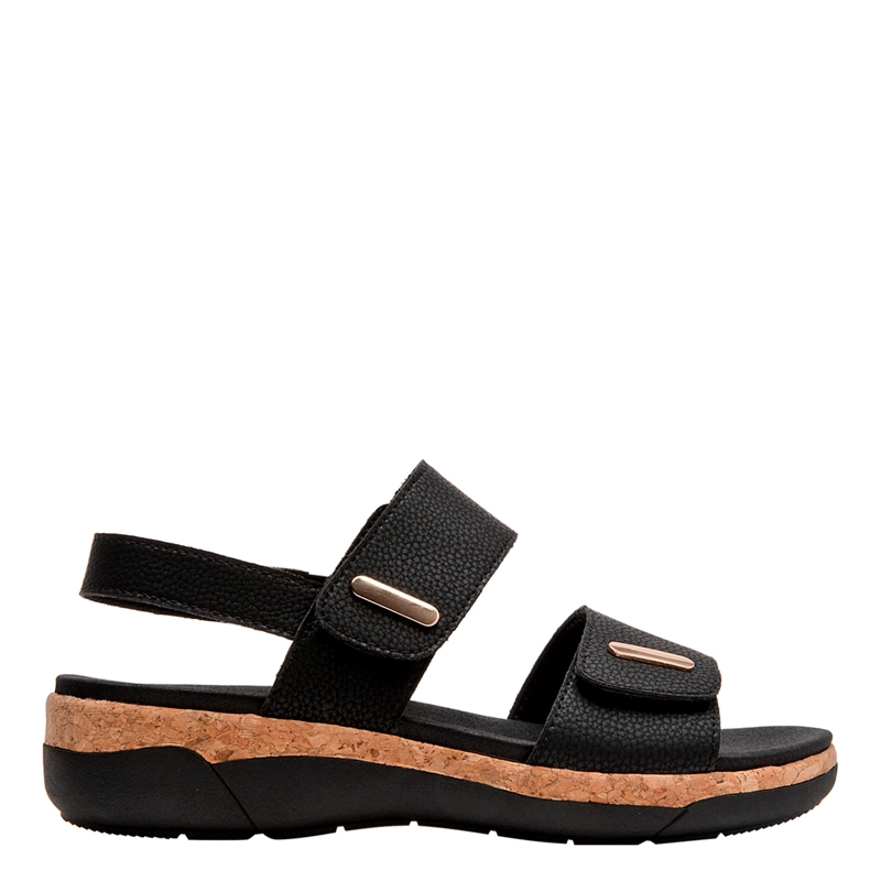 SANDALIAS MUJER 16 HRS NEGRO 16M0508 CUERO