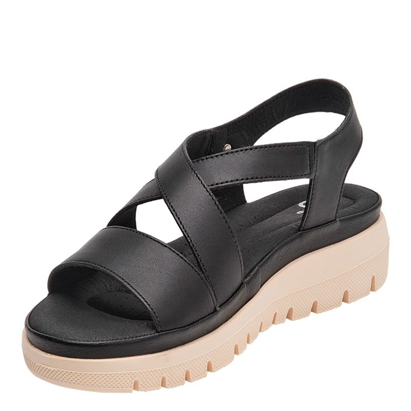 SANDALIAS MUJER 16 HRS NEGRO 16M0512 CUERO - 4