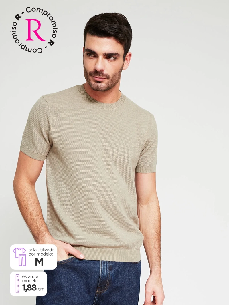POLERA HOMBRE MARQUIS ALGODÓN CUELLO REDONDO MANGA CORTA - 1