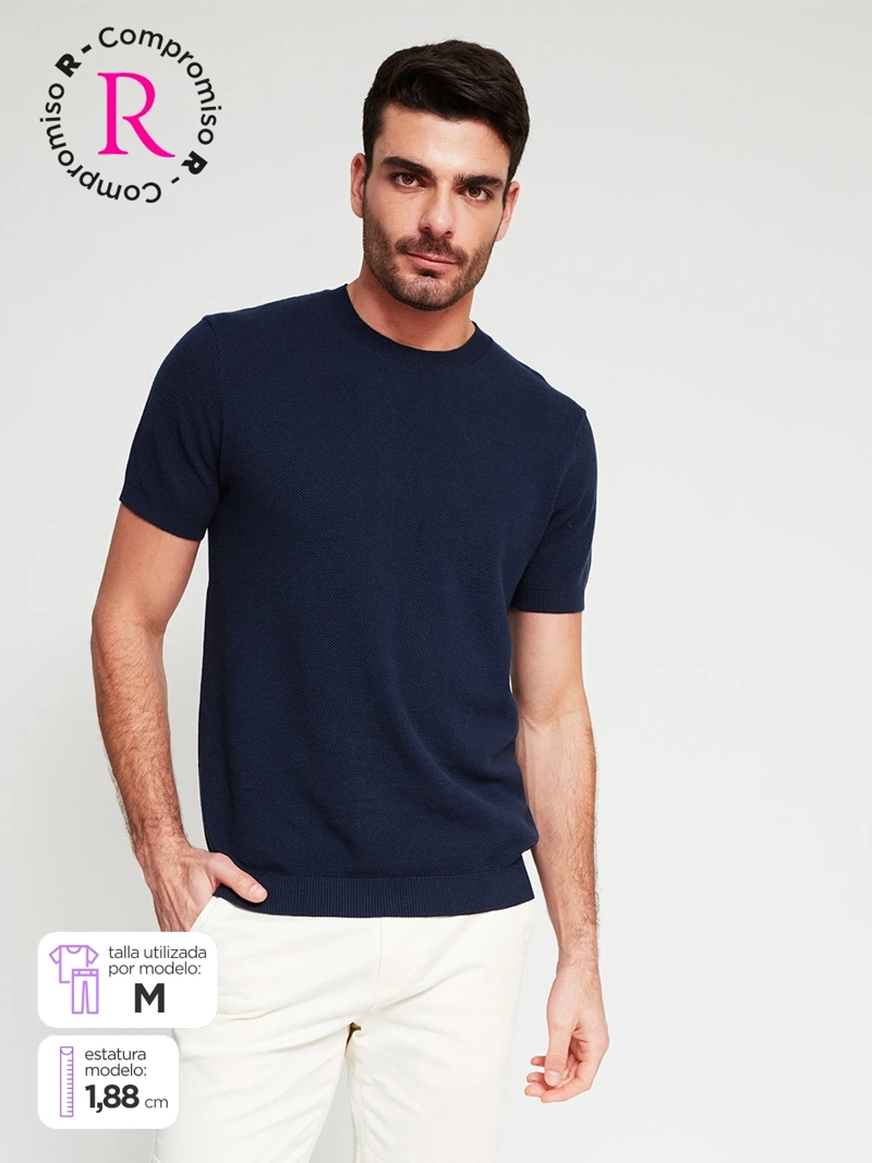 POLERA HOMBRE MARQUIS ALGODÓN CUELLO REDONDO MANGA CORTA - 1
