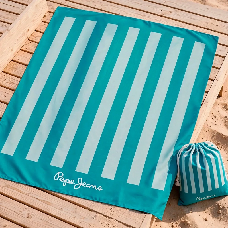 BOLSO TOALLA PEPE JEANS MICROFIBRA STRIPE NEGRO - 1