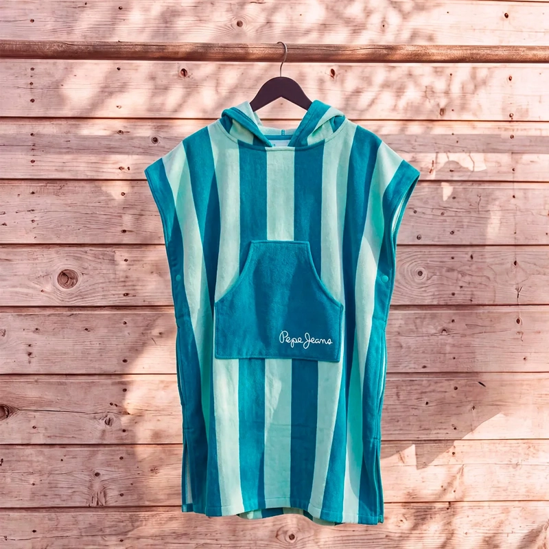 PONCHO TOALLA PEPE JEANS RAYAS AZUL