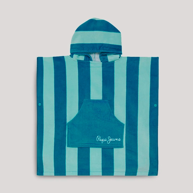 PONCHO TOALLA PEPE JEANS RAYAS AZUL - 2