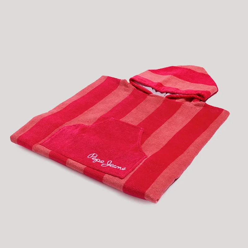 PONCHO TOALLA PEPE JEANS RAYAS ROSA - 4