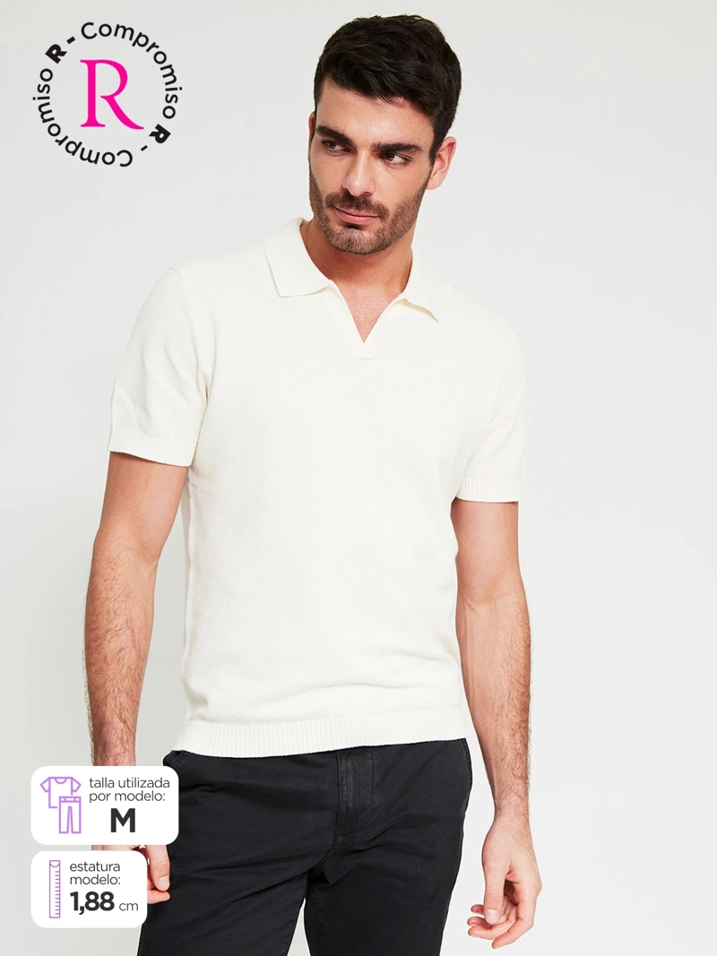POLERA HOMBRE MARQUIS ALGODÓN CUELLO POLO MANGA CORTA TEJIDA - 1