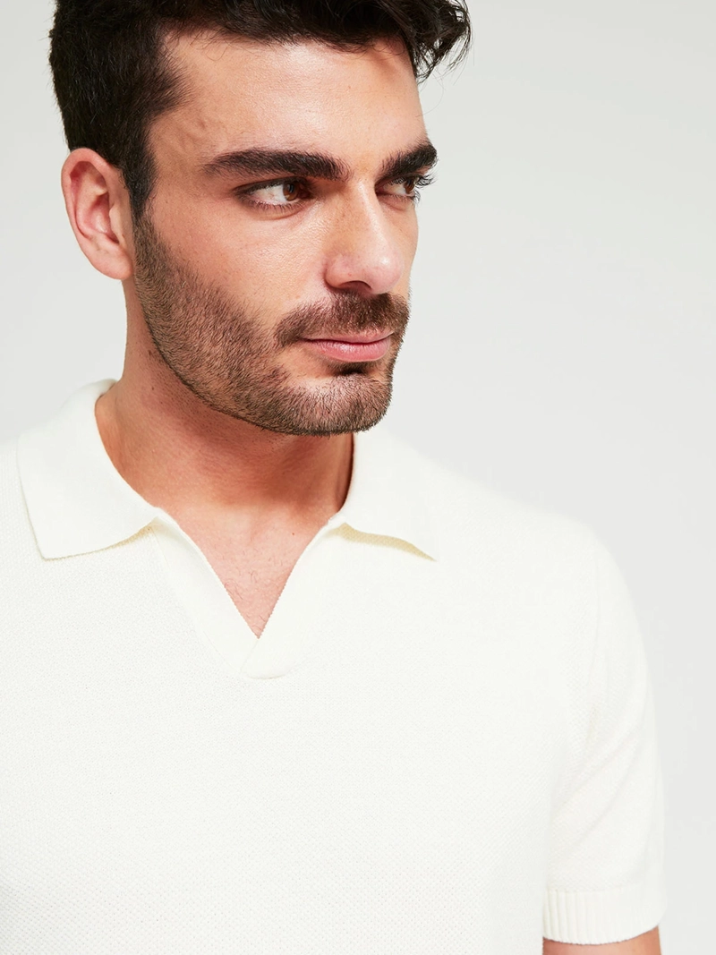 POLERA HOMBRE MARQUIS ALGODÓN CUELLO POLO MANGA CORTA TEJIDA - 3