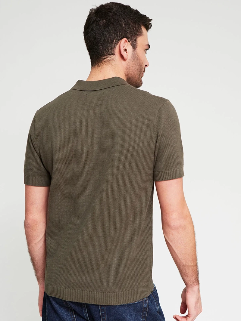 POLERA HOMBRE MARQUIS ALGODÓN CUELLO POLO MANGA CORTA TEJIDA - 2
