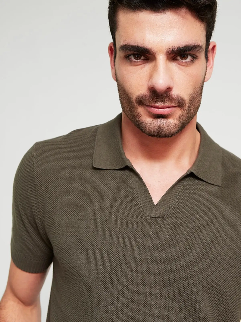POLERA HOMBRE MARQUIS ALGODÓN CUELLO POLO MANGA CORTA TEJIDA - 3