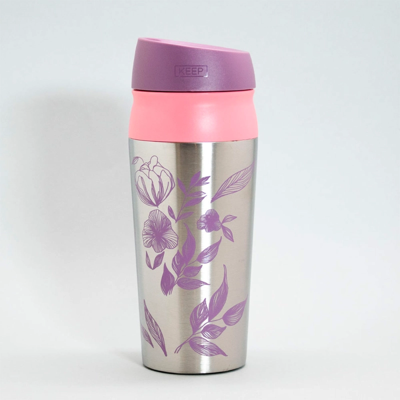 MUG KEEP BOTON NATURE ROSA - 2