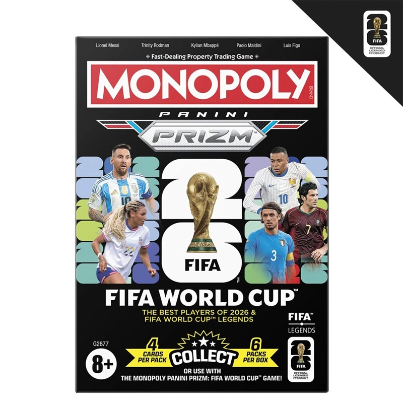 JUEGO DE CARTAS MONOPOLY PANINI PRIZM: COPA MUNDIAL DE LA FIFA - 1