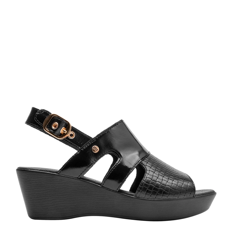 SANDALIAS MUJER BRUNO ROSSI NEGRO BRM0406 CUERO