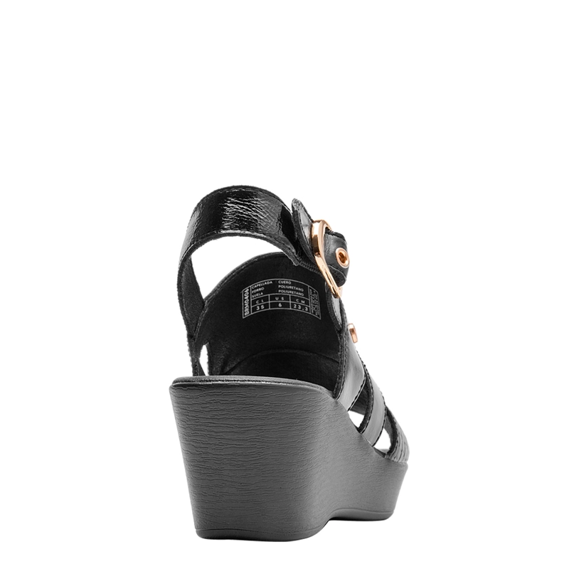 SANDALIAS MUJER BRUNO ROSSI NEGRO BRM0406 CUERO - 5