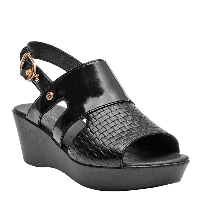 SANDALIAS MUJER BRUNO ROSSI NEGRO BRM0406 CUERO - 3