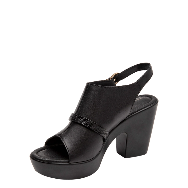 SANDALIAS MUJER BRUNO ROSSI NEGRO BRM0418 CUERO - 4
