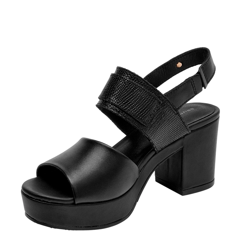 SANDALIAS MUJER BRUNO ROSSI NEGRO BRM0421 CUERO - 4