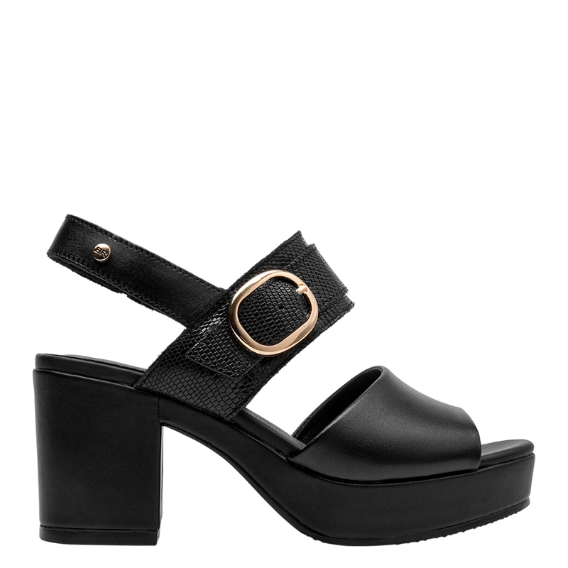 SANDALIAS MUJER BRUNO ROSSI NEGRO BRM0421 CUERO