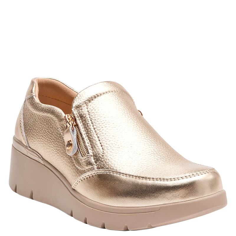 ZAPATILLAS MUJER BRUNO ROSSI CASUALES DORADO BRM0151 CUERO - 2