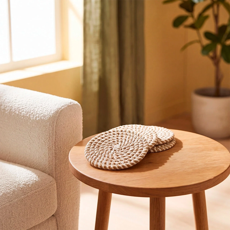 SET X4 POSAVASOS RIPLEY HOME BICOLOR BEIGE