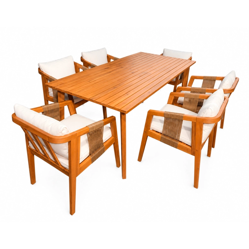 JUEGO DE COMEDOR MAISON LINETT VICENT ACACIA 7 PIEZAS - 1