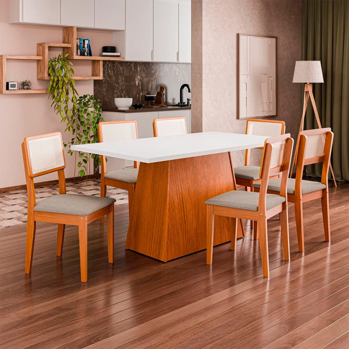 JUEGO COMEDOR EXIT TRENTO 6 SILLAS SANTIAGO