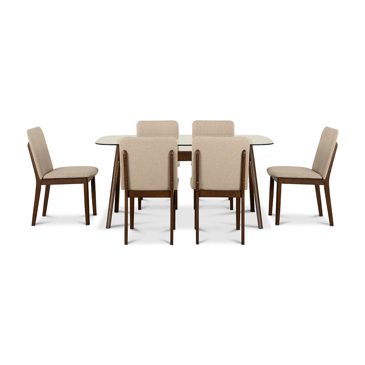 JUEGO DE COMEDOR CIC DENVER 6 SILLAS CAFÉ - 2