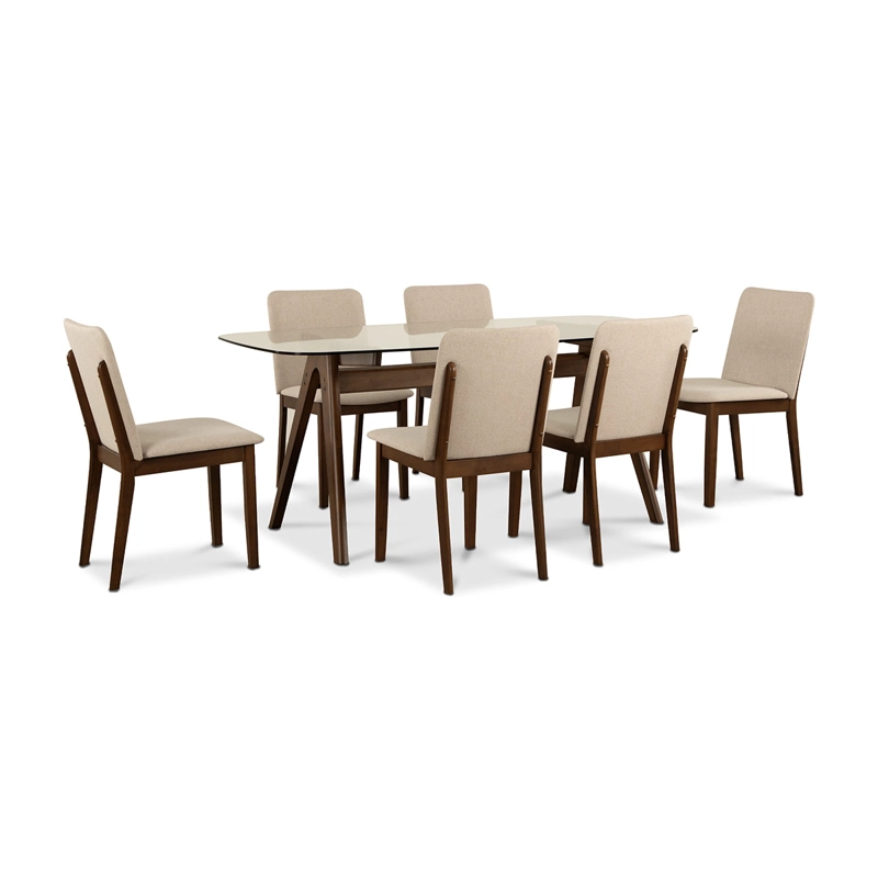 JUEGO DE COMEDOR CIC DENVER 6 SILLAS CAFÉ - 1