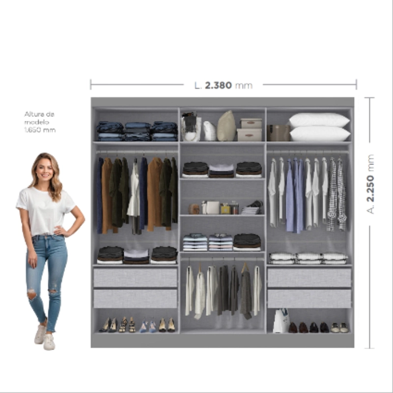 CLOSET DI PORETTI DESIGN 12K 6P 4C GRIS  - 4