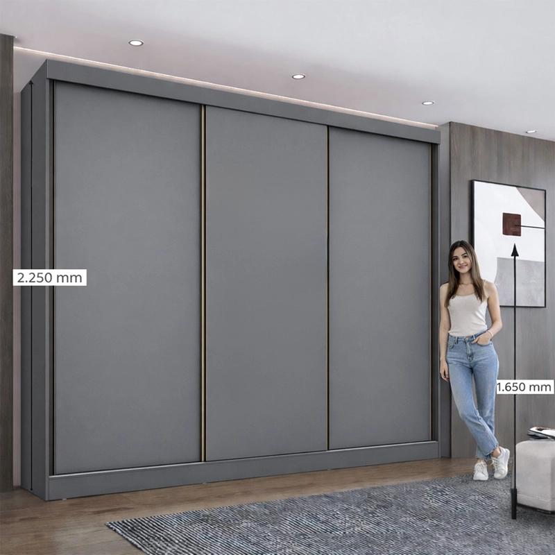CLOSET DI PORETTI DESIGN AMBAR 3P 8C GRIS - 4