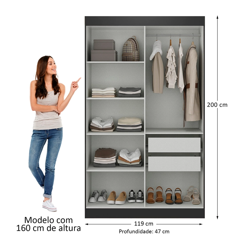 CLOSET DI PORETTI DESIGN PARIS 4P 2C NEGRO - 4