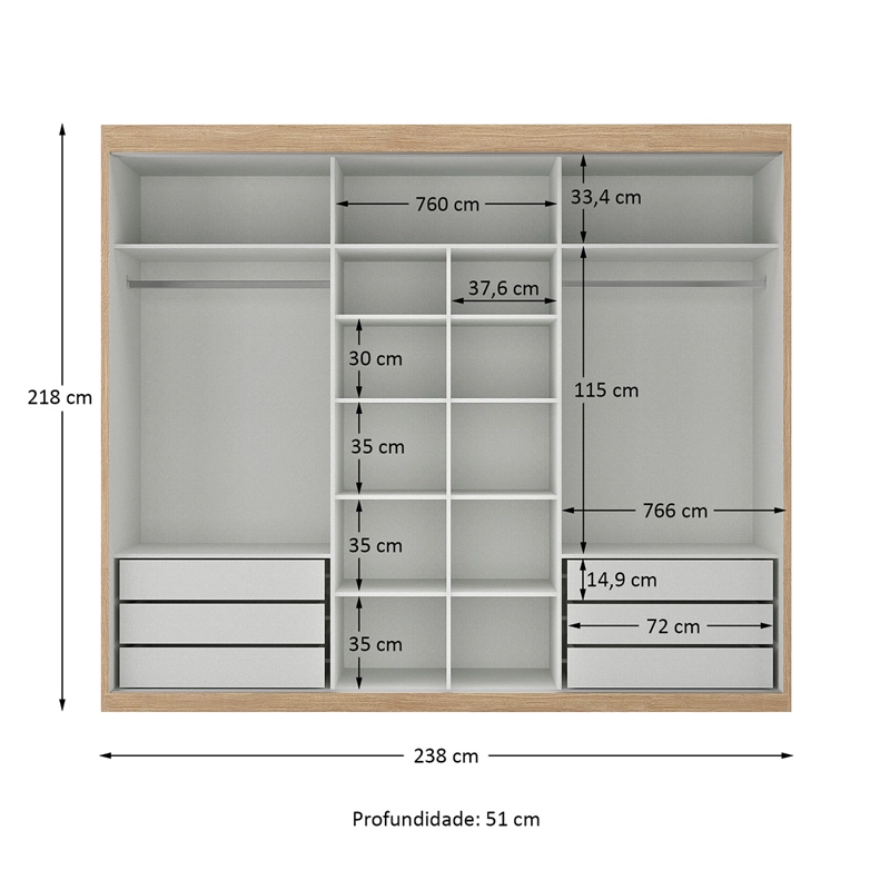 CLOSET DI PORETTI DESIGN SENNA 3P 6C CAFÉ - 5