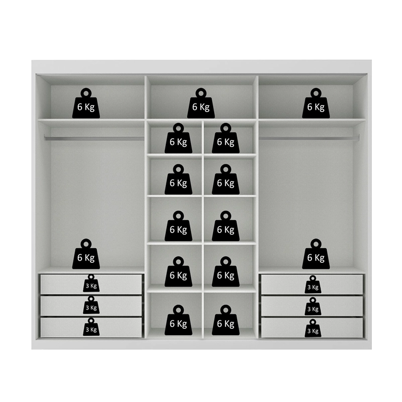CLOSET DI PORETTI DESIGN SENNA 3P 6C NEGRO - 4