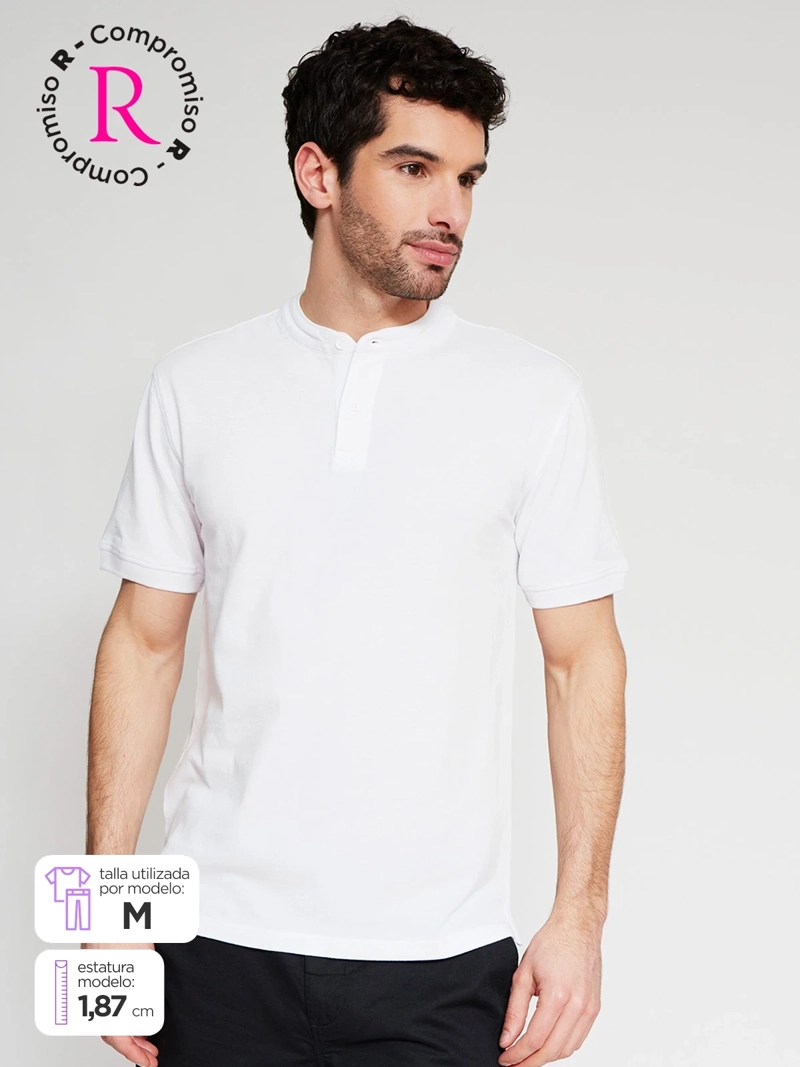 POLERA HOMBRE MARQUIS ALGODÓN CUELLO MAO MANGA CORTA - 1