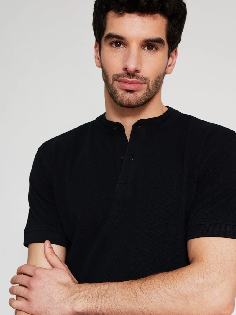 POLERA HOMBRE MARQUIS ALGODÓN CUELLO MAO MANGA CORTA - 3