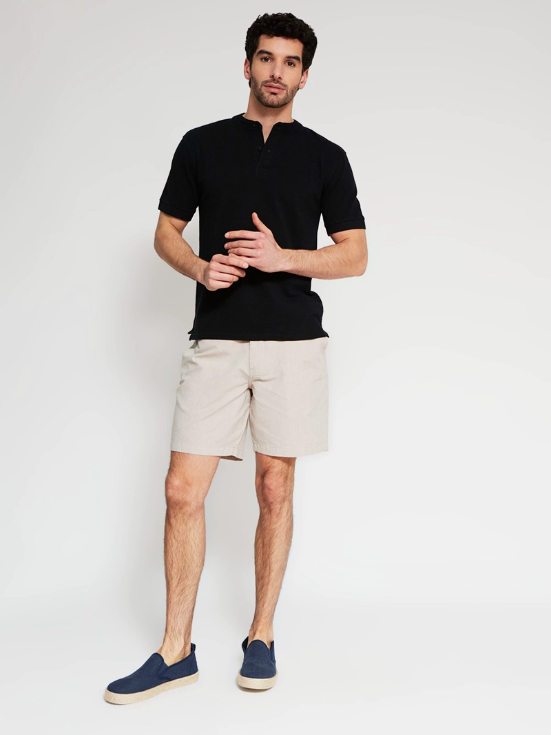 POLERA HOMBRE MARQUIS ALGODÓN CUELLO MAO MANGA CORTA - 4