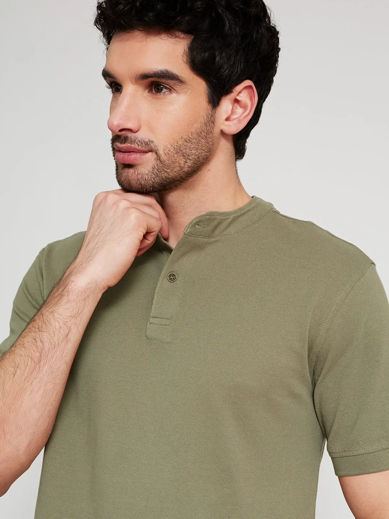 POLERA HOMBRE MARQUIS ALGODÓN CUELLO MAO MANGA CORTA - 3