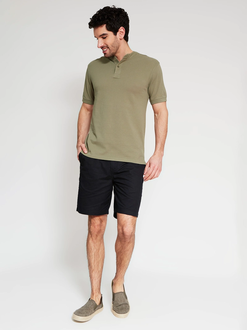 POLERA HOMBRE MARQUIS ALGODÓN CUELLO MAO MANGA CORTA - 4