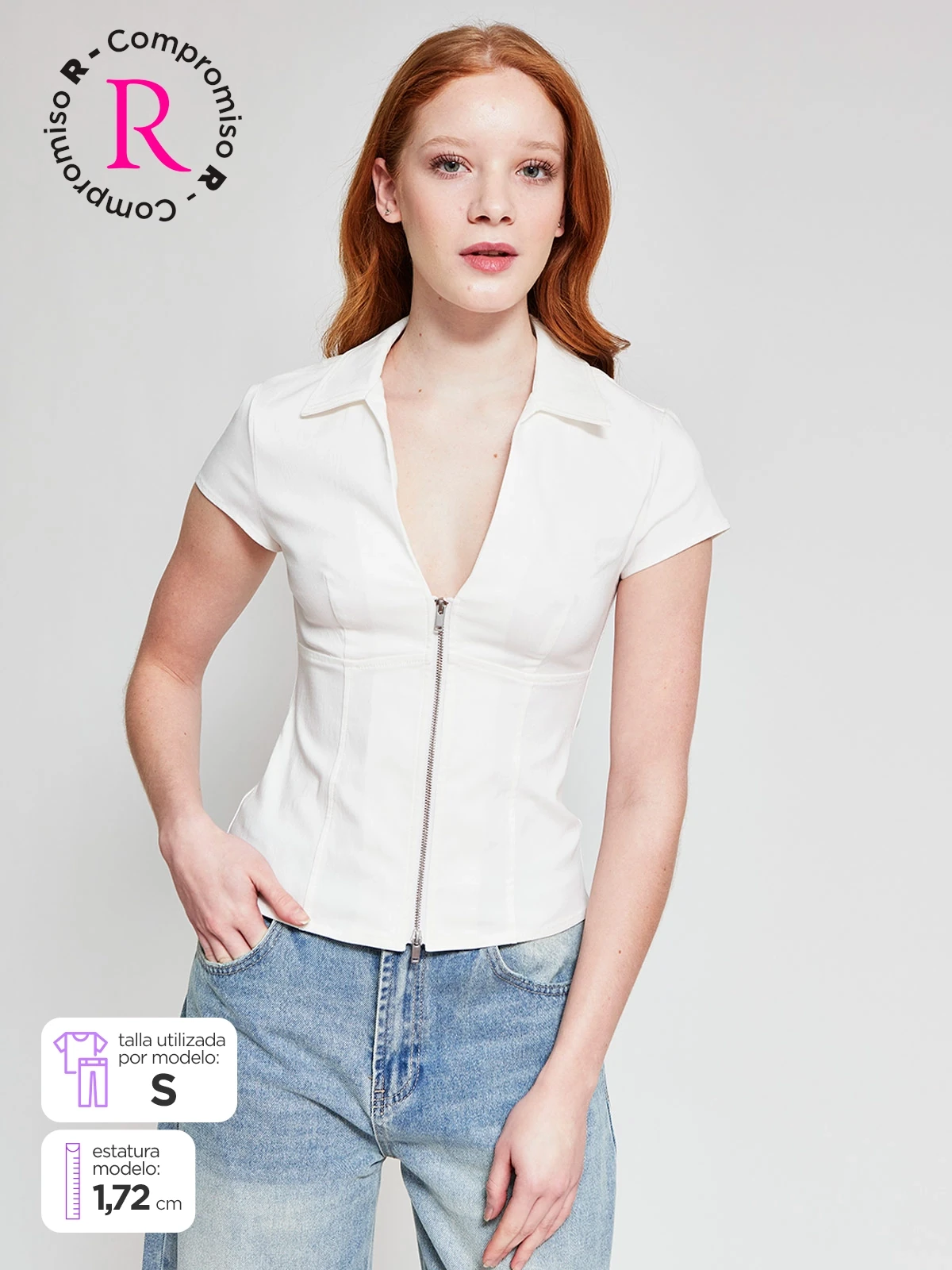 BLUSA MUJER INDEX MANGA CORTA PRINT CIERRE