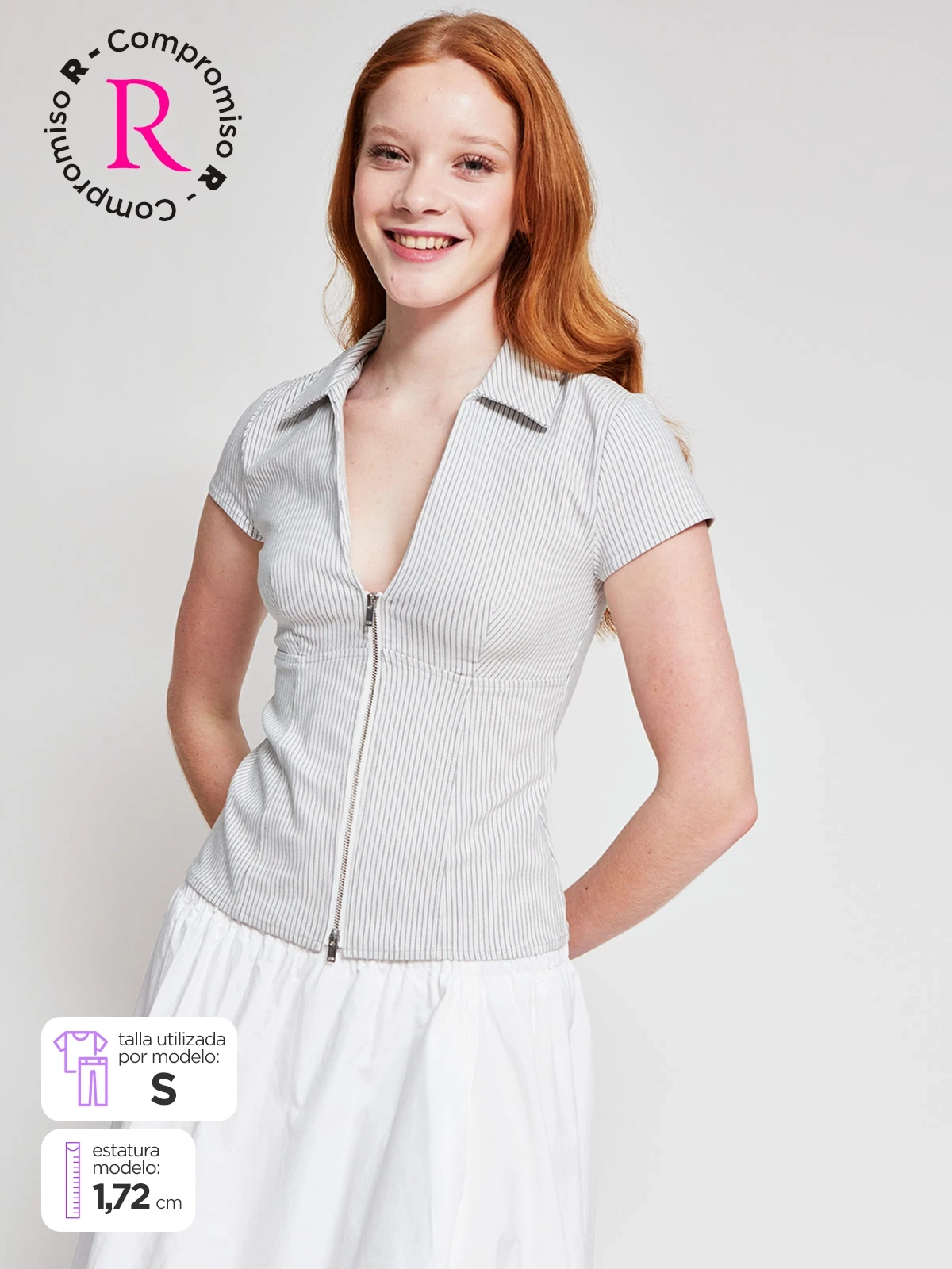 BLUSA MUJER INDEX MANGA CORTA PRINT CIERRE